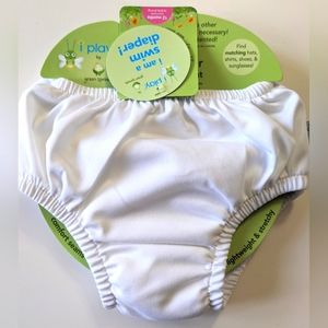 I Play, Swimsuit Diaper, White, Size 12 Months